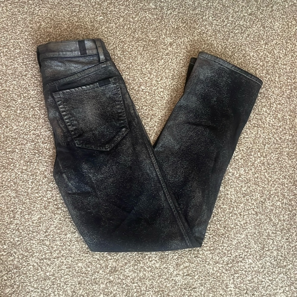 7 For All Mankind Metallic Straight Leg Jeans
